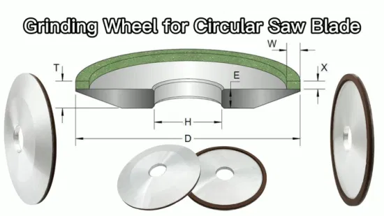 12A2 Алмазный шлифовальный круг со смолой и верхним шлифованием для деревообработки, шлифования циркулярной пилы